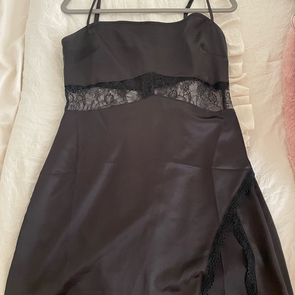 Black Blue Blush Satin Mini Dress